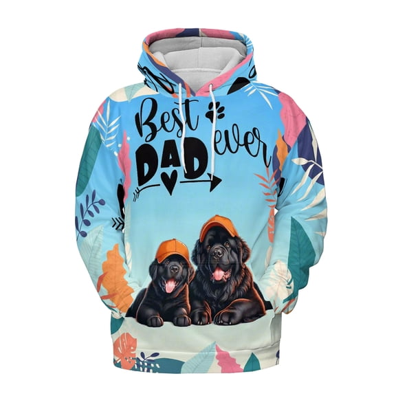 Best Newfoundland Dad Ever Happy Father's Day All Over Print 3D Hoodie Unisex Merch Hoodies Newfie Dog Lover Gifts - 02006