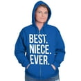 thumbnail image 1 of Best Niece Ever Cute Family Relative Womens Plus Size Graphic Zipper Hoodie Brisco Brands 2X, 1 of 5