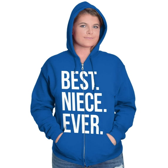 Best Niece Ever Cute Family Relative Womens Plus Size Graphic Zipper Hoodie Brisco Brands 2X