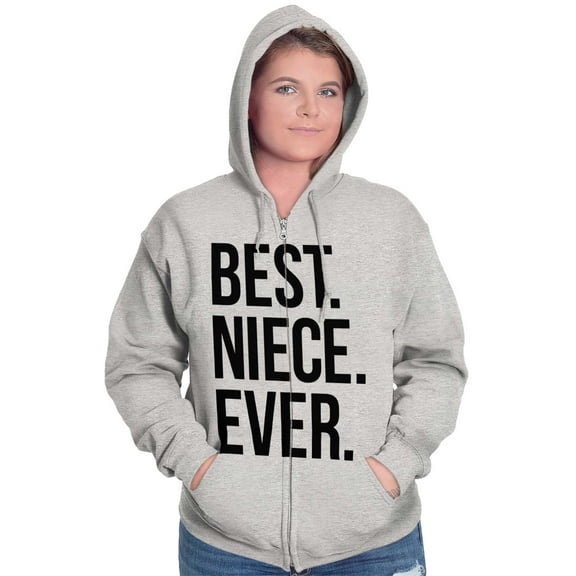 Best Niece Ever Cute Family Relative Womens Plus Size Graphic Zipper Hoodie Brisco Brands 4X