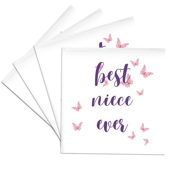 3drose, Best Niece Ever, Set of 4 Ceramic Tile Coasters