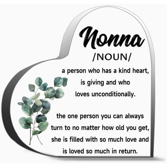 Best Nonna Gift For Grandma Nonna Definition Eucalyptus Plaque Acrylic A Person Has Kind Heart Sign For Friends, Gifts For Family Coworker Home Decorative Signs,4x4 inch