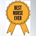 thumbnail image 1 of Best Nurse Ever Gold Medal Achievement Poster Wall Art, Modern Wall Decor, 12x18 UNFRAMED, 1 of 3