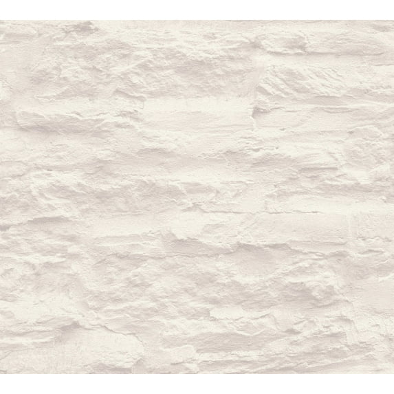 Best OF Wood'n Stone - Modern Wood Stone Brick Cream Wallpaper Roll
