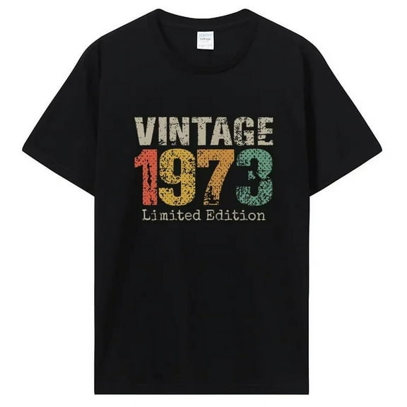 Best Of 1973 Birthday Gifts T Shirts Tshirt Men's Clothing Pure Cotton Funny Letter Print High Quality Old Tee Shirt