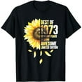thumbnail image 1 of Best Of 1973 Sunflower Year Of Birth Birthday T-Shirt, 1 of 5