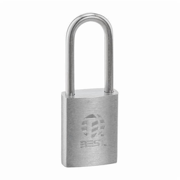 Padlock, Coreless, Long Shackle, Rectangular Zinc Alloy Body, Bronze Shackle, 7/8 in W 41B770L