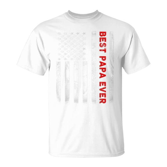 Best Papa Ever American Flag S For Grandpa Fathers Day Unisex Jersey Crewneck Tshirt