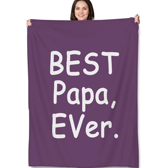 Best Papa Ever Blanket - Cozy Fleece Throw for Grandfathers for Father''s Day, Birthdays,Christmas - 50x60 Inches