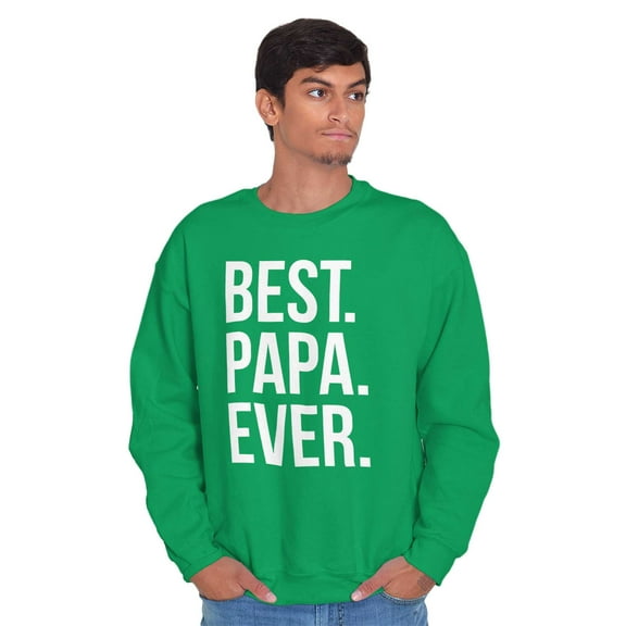 Best Papa Ever Fathers Day Gift Men's Big & Tall Crewneck Sweatshirt Brisco Brands 2X