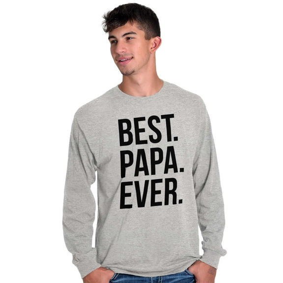 Best Papa Ever Fathers Day Gift Men's Big & Tall Long Sleeve Graphic Tee Brisco Brands 3X