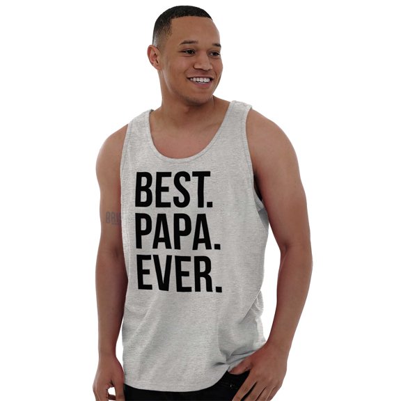 Best Papa Ever Fathers Day Gift Tank Top Sleeveless Tee Men Brisco Brands S