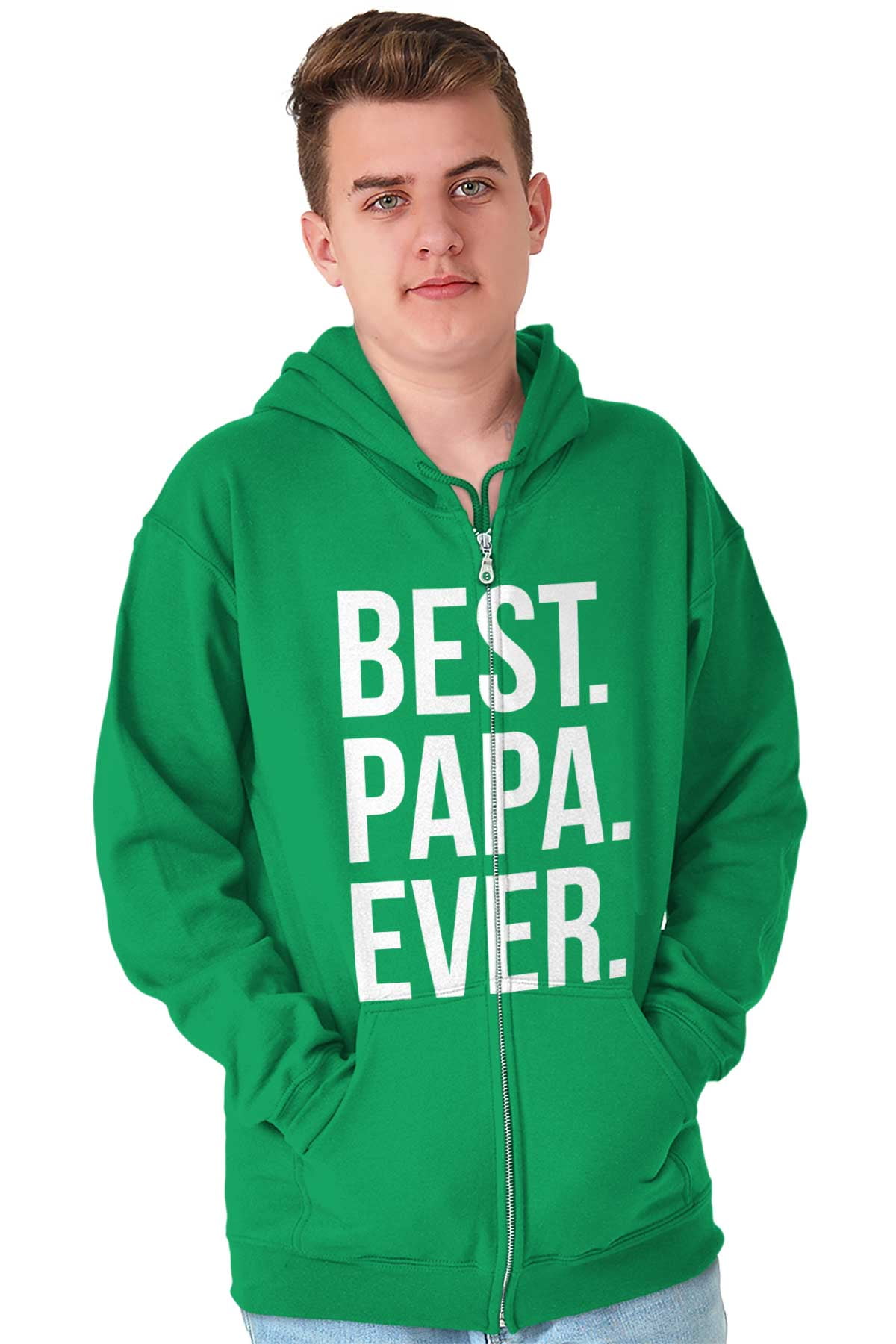Best Papa Ever Fathers Day Gift Zip Hoodie Sweatshirt Men Brisco