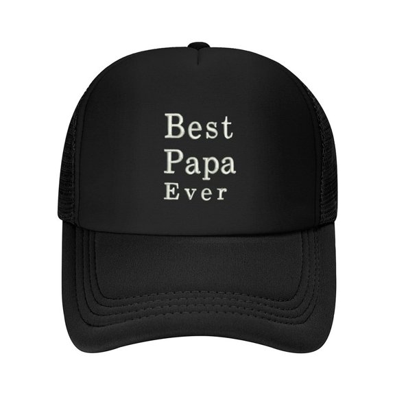 Best Papa Ever Print Summer Mesh Baseball Cap for Men,Made In USA,Adjustable Breathable Caps Women Men's Hat Casual Trucker Hat