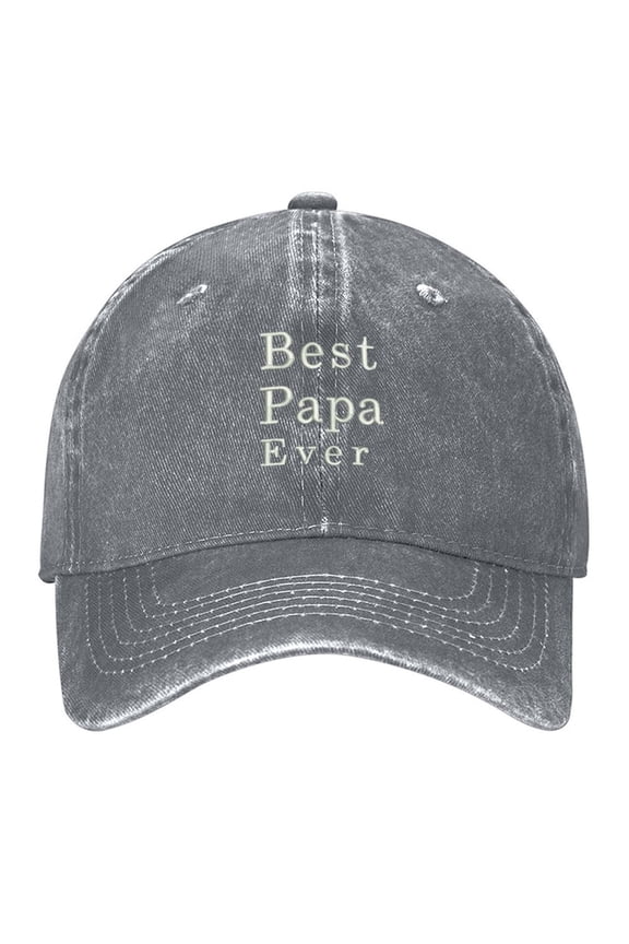 Best Papa Ever Print Vintage Wash Dad Hat Adjustable Curved Brim Baseball Cap,Casual Outdoor Sports Fishing Cap for Men and Women