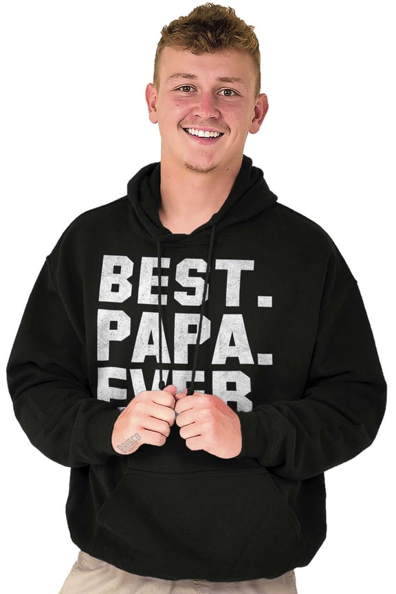 Best Papa Ever World's Coolest Dad Hoodie Hooded Sweatshirt Men Brisco Brands L