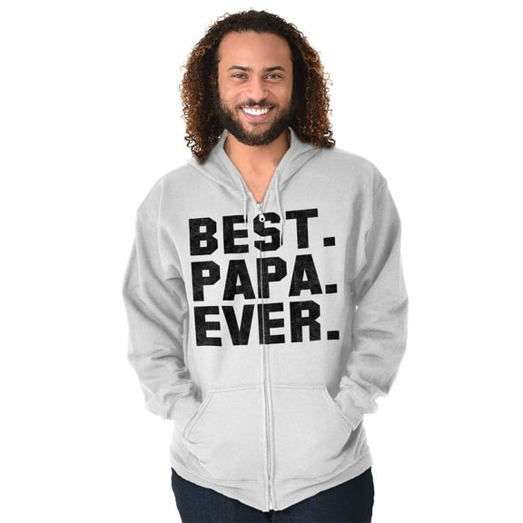 Best Papa Ever World's Coolest Dad Zip Hoodie Sweatshirt Men Brisco Brands L