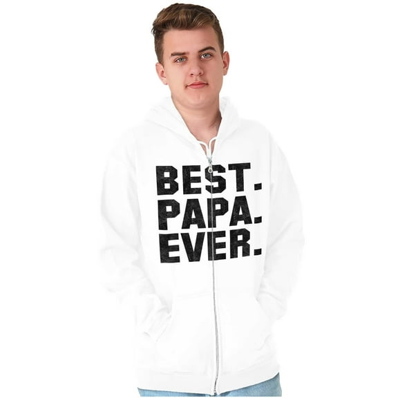 Best Papa Ever World's Coolest Dad Zip Hoodie Sweatshirt Men Brisco Brands M