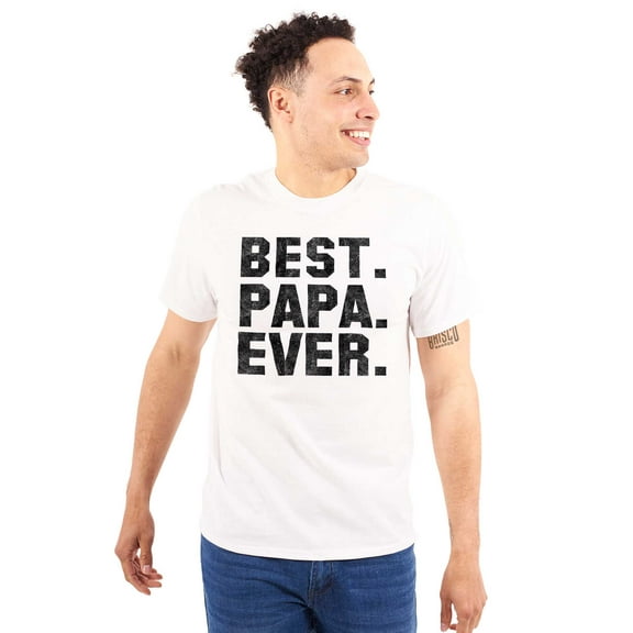 Best Papa Ever World's Coolest Father Men's Big & Tall Crewneck Graphic Tee Brisco Brands 3X