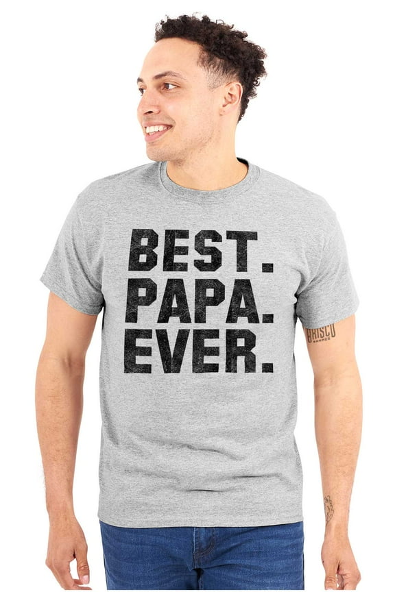 Best Papa Ever World's Coolest Father Men's Big & Tall Crewneck Graphic Tee Brisco Brands 3X