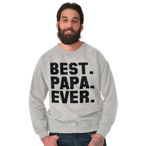 Best Papa Ever World's Coolest Father Men's Big & Tall Crewneck Sweatshirt Brisco Brands 3X