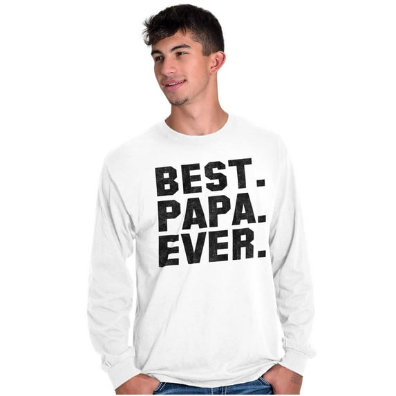 Best Papa Ever World's Coolest Father Men's Big & Tall Long Sleeve Graphic Tee Brisco Brands 2X