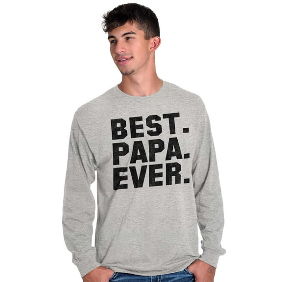 Best Papa Ever World's Coolest Father Men's Big & Tall Long Sleeve Graphic Tee Brisco Brands 3X