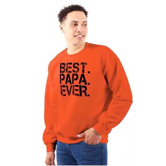 Best Papa Ever Worlds Greatest Dad Men's Crewneck Sweatshirt Brisco Brands L