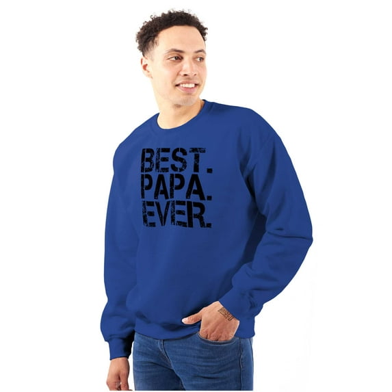 Best Papa Ever Worlds Greatest Dad Men's Crewneck Sweatshirt Brisco Brands S