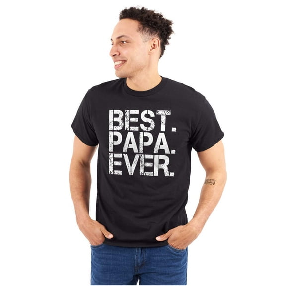 Best Papa Ever Worlds Greatest Dad Men's Graphic T Shirt Tees Brisco Brands L