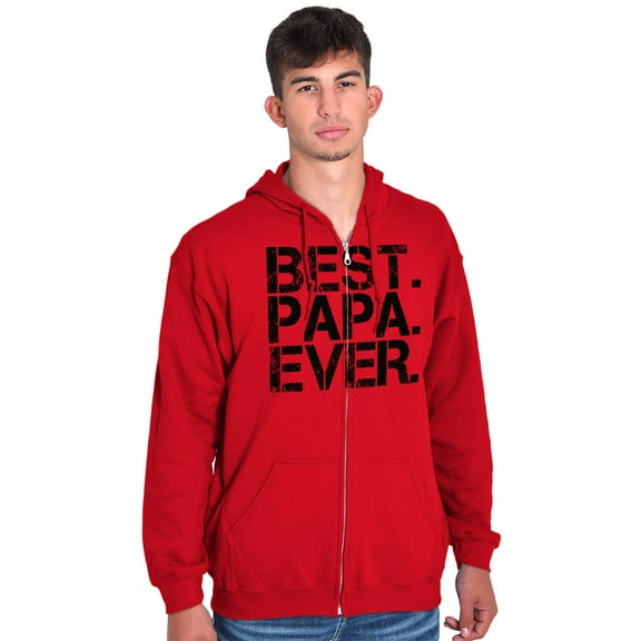 Best Papa Ever Worlds Greatest Dad Zip Hoodie Sweatshirt Men Brisco Brands X