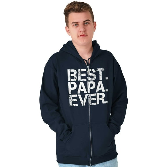 Best Papa Ever Worlds Greatest Dad Zip Hoodie Sweatshirt Men Brisco Brands X