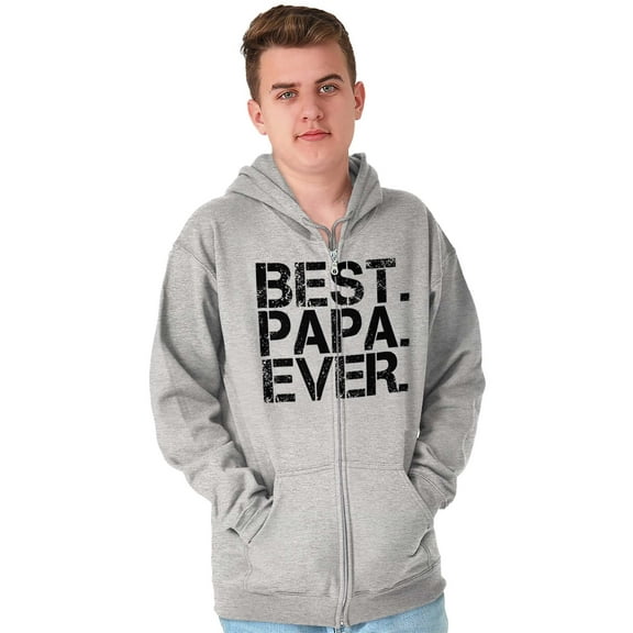 Best Papa Ever Worlds Greatest Father Men's Big & Tall Graphic Zip Up Hoodie Brisco Brands 5X