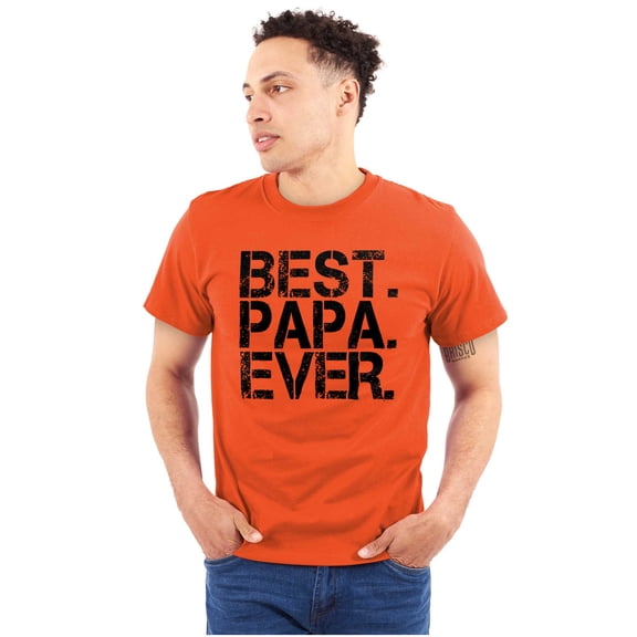 Best Papa Ever Worlds Greatest Father Men's Big & Tall Crewneck Graphic Tee Brisco Brands 3X