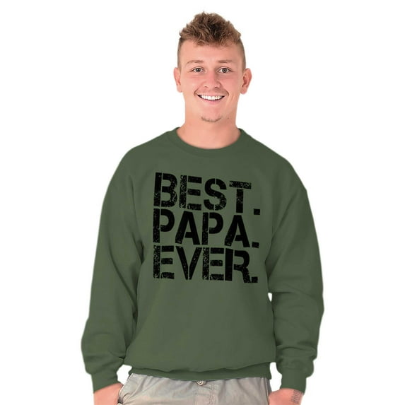 Best Papa Ever Worlds Greatest Father Men's Big & Tall Crewneck Sweatshirt Brisco Brands 5X