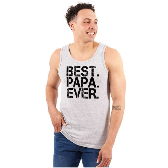 Best Papa Ever Worlds Greatest Father Mens Big & Tall Graphic Tank Top Brisco Brands 3X