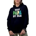 thumbnail image 1 of Best Papa by Par with Clubs and Man or Male Golf Player, Golfing or Golfer Themed Merch Gift, Navy Blue Hooded Sweatshirt or Hoodie, Medium, 1 of 5