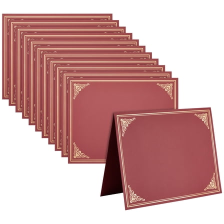 Best Paper Greetings Certificate Holders with Gold Foil Border, 12 Piece, Burgundy
