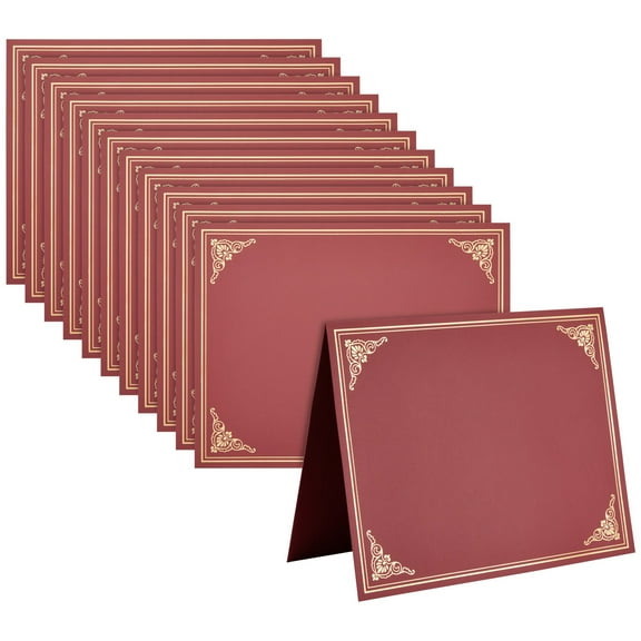 Best Paper Greetings Certificate Holders with Gold Foil Border, 12 Piece, Burgundy
