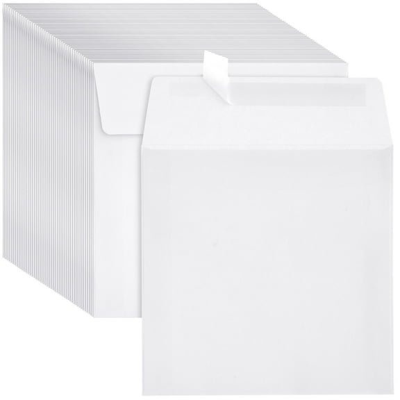 Best Paper Greetings Square Envelopes - 5.5 In x 5.5 In, White, 50 Pack, Invitation Style - Easy-Seal Closure - Business Envelopes for Wedding Invitations & Card Making Supplies