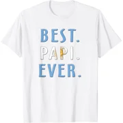Best Papi Ever Argentina Flag Sun of May Mens Graphic T-Shirt Retro Spanish Fathers Day Gift Tee White