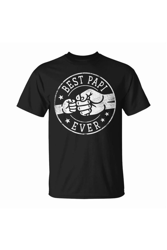Best Papi Ever Fist Bump Funny Grandfather Fathers Day Family Unisex T-Shirt, for men & women, up to size 5XL