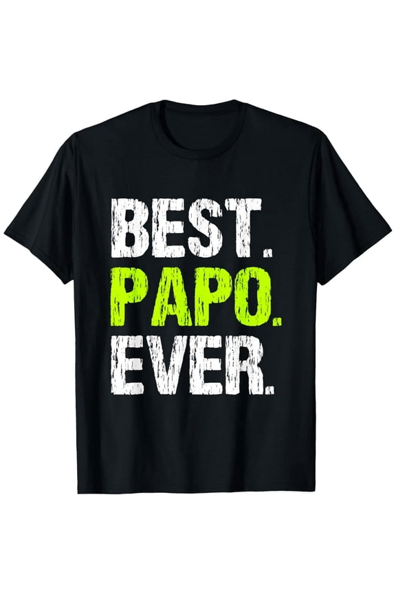Best Papo Ever Distressed Neon Text Men Short Sleeve Graphic T-Shirt