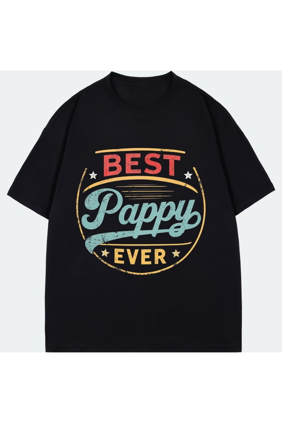 Best Pappy Ever T Shirt Black Vintage Style Graphic Print For Father Day Gifts