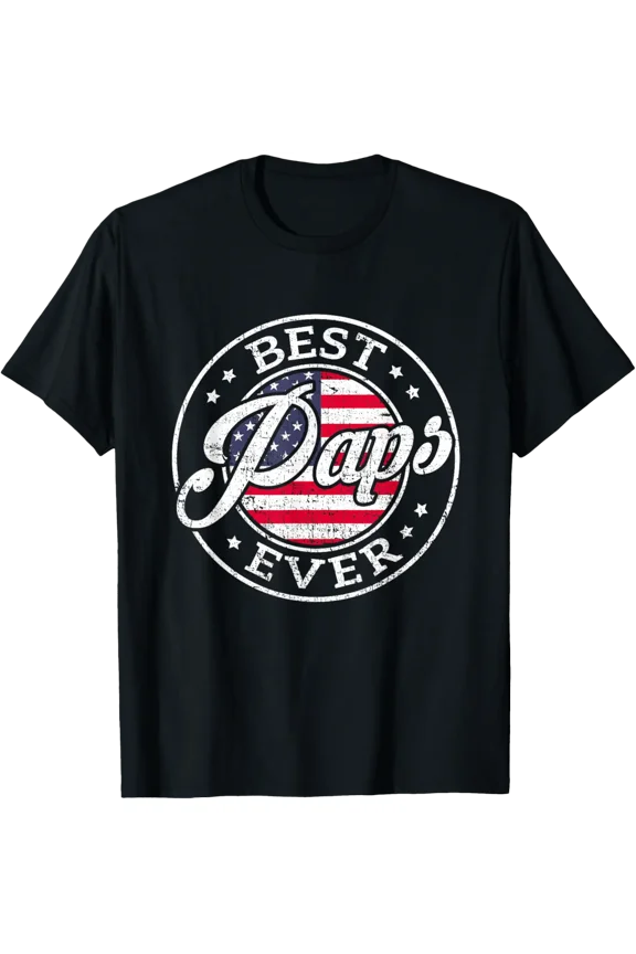 Best Paps Ever Usa Flag Family T-Shirt