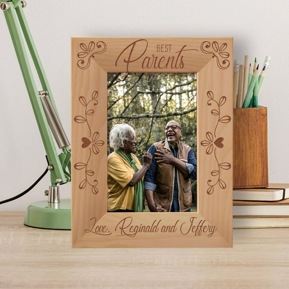 Best Parents Personalized Wooden Frame 4" x 6" Brown (Vertical)