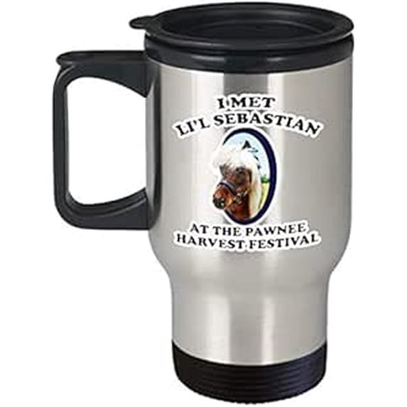 for Best Parks and Recreation Lil Sebastion Cup (Travel)-Parks and Rec Tv Show Pawnee Harvest Festival Merchandise Accessories Shirt St Funny Mom Coffee Mug Gift 14 oz