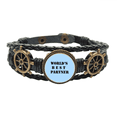 thumbnail image 1 of Best Partner Teammate Colleague Leather Braided Ocean Bracelet Wristband, 1 of 4