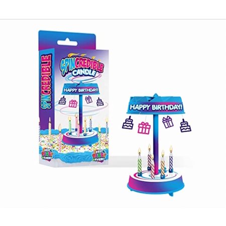 Best Party Ever Spincredible Birthday Candle Cake Topper, Multi-Color, 1.75 inches Wide