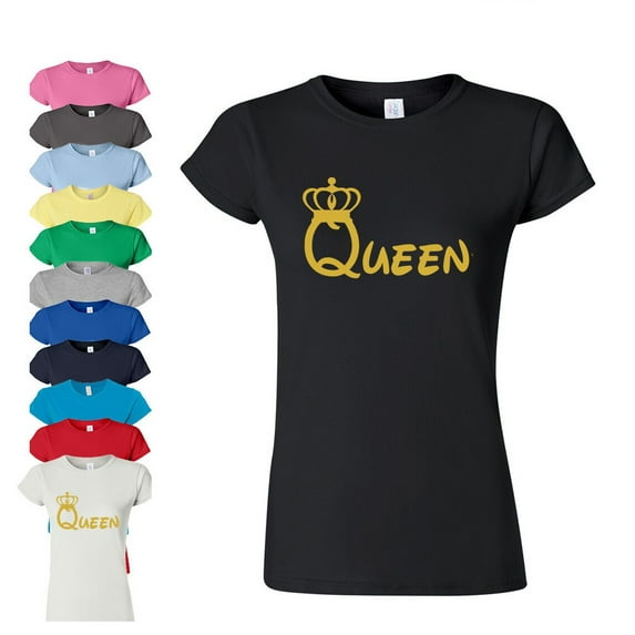 Best Party Queen Printed Lady T-Shirt Short Sleeve T-Shirt Soft and Comfy Shirt, Lightweight Shirt Sport Gray Color 2X-Large